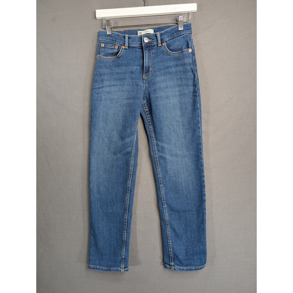 Levis Girls Low Pro Straight Leg Jeans Blue Denim Size 10 Reg 8517